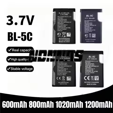 BL5C BL-5C 3.7V Li-ion Battery 600mAh 1020mAh 1200mAh Multi-Capacity Battery For Mobile Phone