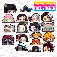 DEMON SLAYER PEEKING STICKER laptop mugs tumblers aqua flask motors cars bike