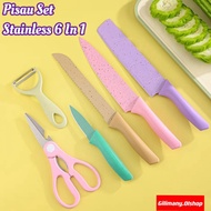 Kitchen Knife See stainless Stell/ Pisau Dapur set 6in 1 Bahan Stainle
