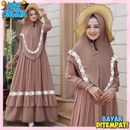 Super Jumbo Gamis Jumbo Sharia Clothing Ibu Ibu Pengajian Kondangan Juba + Latest Krudung 2024 Bj Fo
