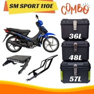 (SM Sport 110E) GS 36L Top Box Motorcycle+Monorack V Rack/Adjustable Rack Givi Rapido SM Sport 110 E