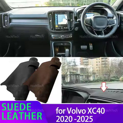 Suede Leather Dashmat Dash Mat Cover Dashboard Pad Sunshade Carpet Car Accessory for Volvo XC40 2020