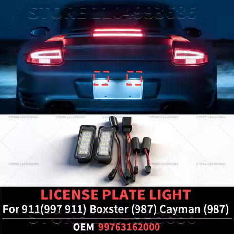 For Porsche 2002-2013 911 (997 991) 718 Boxster (987) Cayman (987) LED Number Plate Lamp 2PCS OEM 99