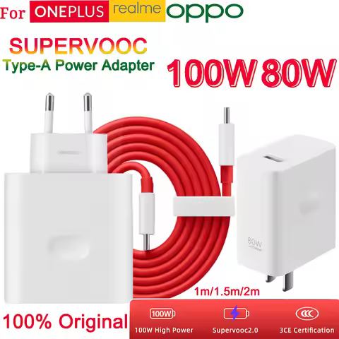 Original Oneplus Charger 100w 80w Supervooc Travel Charger Adapter Usb Type A One Plus 12 11 10 Pro 