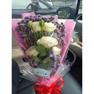 Ready..!!! buket bunga mawar merah hidup bunga potong