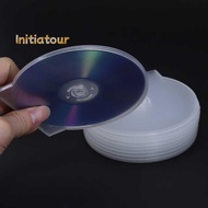 [Initiatour-t] 1/3PCS Transparent Plastic Single Piece Round Disc Case CD Case Thickened CD DVD Disc