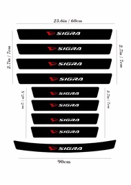 Stiker Sigra Pelindung Pijakan Kaki Lantai Mobil Stiker Sill Plate Aksesoris Bahan Carbon 3D