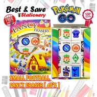 BEST & SAVE Fancy Eraser Cartoon Pictures 48'S / Big Both Sided Pokemon / Football Eraser 64'S NEW  