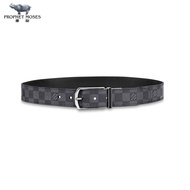LV Moxi New Men's Classic Plaid Needle Buckle Belt with Double sided Belt Width of 3.5cm M8203V