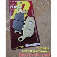 Disc brake pad DAYTONA. Z750 / MT07 / MT09 REAR