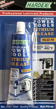 จารบีเอนกประสงค์ Lithium Grease # 0 HARDEX Multi-Purpose Power Tools Lithium Grease NLGI # 0 - 80 ml