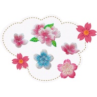 ((Self-Adhesive Style) Cherry Blossom Flower Embroidery Patch Cloth Sticker diy Ironing Cloth Sticke