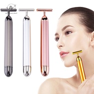 【BF】24K Gold T Beauty Bar Facial Roller Massager T-Shape Energy Beauty Bar Pulse Firming Face Massag