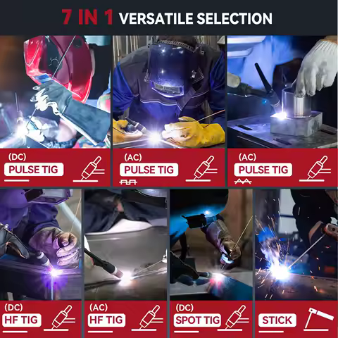 ARCCAPTAIN TIG Welder AC/DC Dual110V 220V 200Amp 7 IN 1 Pulse Square Triangular Wave Stick MMA Spot 