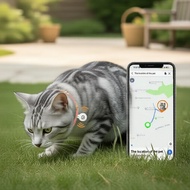 Dog & Cat GPS Tracker Tag: Anti-Loss Device for iOS, Ringtone Alarm Penjejak GPS Anjing & Kucing Tag
