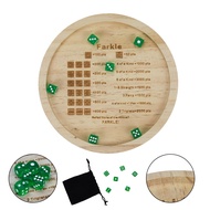 Lflwacy Farkle Dice Tray, Wood Dice Tray Game of 6 Pearl Dice for Farkle Classic Dice Game, Dice Tra