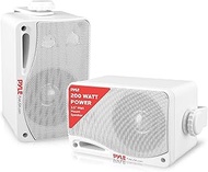 Pyle Outdoor Waterproof Wireless Bluetooth Speaker - 3.5 Inch Pair 3-way Active Passive Weatherproof