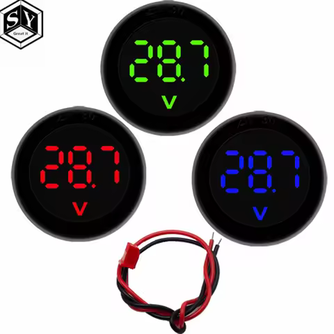 DC5-100V Digital Voltmeter LED Digital Display Circular Voltmeter Car Voltage Current Meter Volt Det