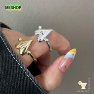 MESHOP Heart Ring, Exquisite Personality Letters Ring, Fashion Glossy Surface "YES""NO" Stainless St