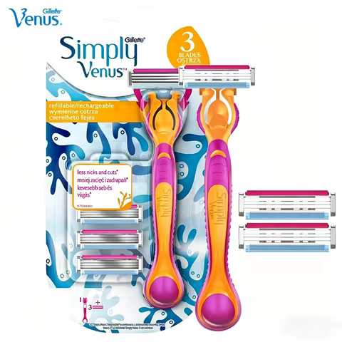 Gillette Venus simply Razor for Women, 1 Reusable Razor Handle + 3 Razor Refills, Women's Razor with