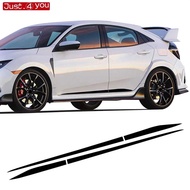 2PCS CAR SIDE BODY STICKER for Honda Civic FC1 FC2 FC5 FK4 FK7 FK8 ROCKER PANEL STRIPES DECALS ACCES