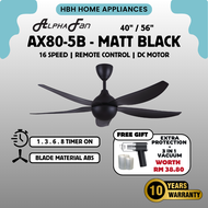 【ALPHA AX80-5B/40/56】Alpha Ceiling Fan 40/56” / Kipas Siling Senyap / Modern Design / Remote Include