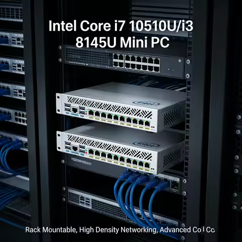 Compact 9.5 Inch Rack-Mounted Intel Core i7 10510U i3 8145U 10x1GbE LAN + 1U Mini Pc Server Router F