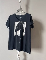 Hysteric Glamour ลำลอง แขนสั้น คอวี ผ้าฝ้ายแท้ ฤดูร้อน แขนสั้น คอกลม เสื้อยืดผู้ชาย แฟชั่นผู้หญิง