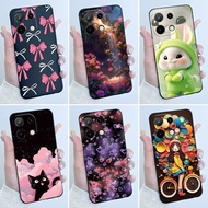 Phone Case For Umidigi G9T Case Luxury Cute Love Heart Rabbit Cartoon Funny Pattern Cover Black Soft
