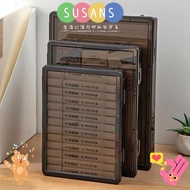 SUSANS Certificate Storage Box, Plastic Transparent A4 File Box, Practical A4 Dustproof Multifunctio