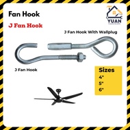 Fan Hook | J Fan Hook | J Fan Hook with Wallplug | J Fan Hook with Nut | Hook Kipas | Bentuk J
