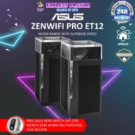 Asus ZenWiFi Pro ET12 (2PK) WIFI 6E AX11000 Black Tri-band Mesh WiFi