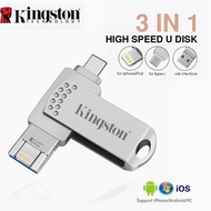 Kingston แฟลชไดร์ฟ USB OTG 512GB 1TB พร้อม Type-C สำหรับ IPhone14/13/12/11/X/ 8/7/6 Ipad/lightning Pendrive USB Stick
