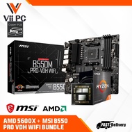 MSI B550M PRO-VDH WIFI Motherboard and AMD Ryzen 5600x Processor Bundle