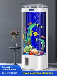 Smart Fish Tank Medium Vertical Filter Fish Tank Set Integrated Ecosystem Glass Aquarium