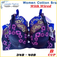 34B-40B B cup Women Bra Full Cup Cotton Bra ada besi Baju dlm wanita 2314