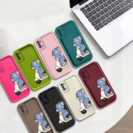 For OPPO Reno 4 4F / Reno 5F / Reno 8Z / Reno 8T / Reno 7Z Casing Cartoon Cute Tom Cat Ride Bike Sho