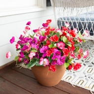 stay Weather proof 7 Blooms Faux Hibiscus Plant Suitable For Porch Decors