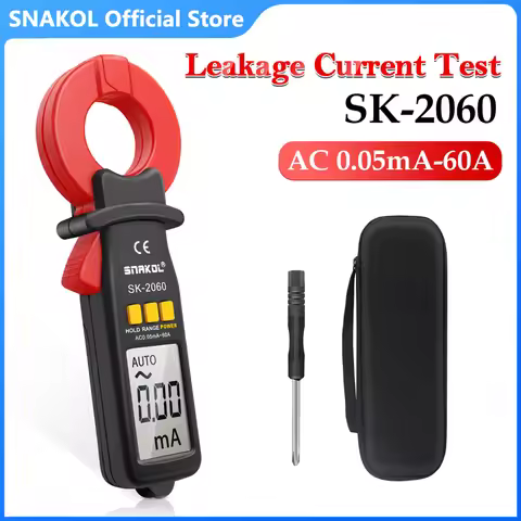 SK-2060 Digital Clamp Meter AC 0.05mA-60A High Precision Professional Leakage Current Tester Pliers 
