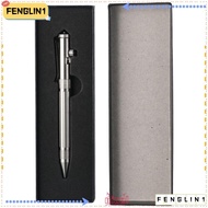 FENGLIN Bolt Action Pen, Black Ink Stainless Steel Alloy Pen, Silver Signature Pen