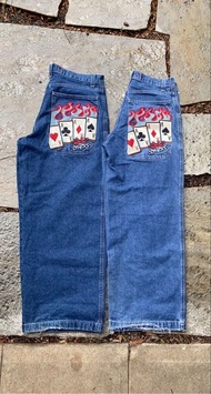 Women Jeans 2023 New Poker Embroidery Pattern JNCO Jeans Y2k Men