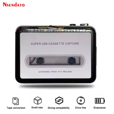 USB Cassette Capture Radio Player Portable USB Cassette Tape to MP3 Converter Capture Audio Music Pl