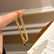 BLOSSOM 18k Gold Flat Mesh Woven Chain Bracelet, Wide Woven Link Bracelet, Fashion Bracelet