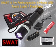 SWAT 3.7w Rechargeable Multi-Function LED Flashlight / Torch Light (Waterproof & Shockproof)