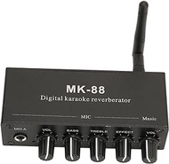 Portable Karaoke Mixer, 6.5Mm Microphone Karaoke Mixer System Digital Audio Sound Karaoke Sound Amplifier with 5 Rotarying Dials, Wireless Microphone System for DJ Music Stage KTV