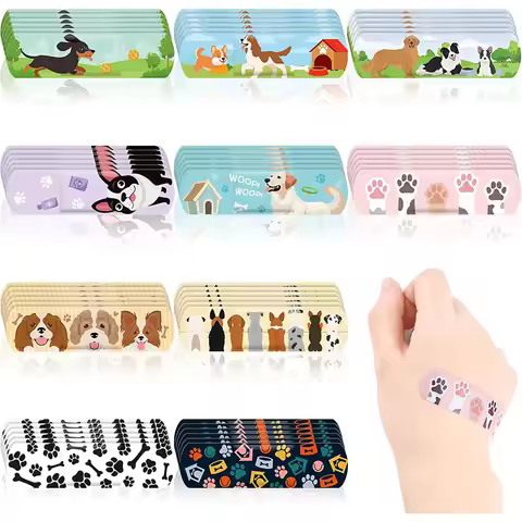 20/50pcs Dogs Cartoon Band Aid Wound Dressing Patch Plaster Wound Patch Finger Skin Dressing Strips 