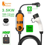 feyree EV charger Type 2 เครื่องชาร์จ EV แบบพกพา 3.5KW 7KW 11KW เครื่องชาร์จรถยนต์ไฟฟ้า EV แบบพกพา 5