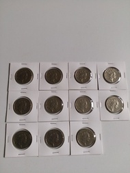 香港:前殖民地:(5元硬幣):大皇冠:全部硬幣膽1987年:女皇頭:在市面上極少有:硬幣膽出售:(可散買5個):共11個