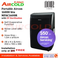 NOIR by Mistral Portable Aircon 16000 btu MPAC1600R - 𝐅𝐑𝐄𝐄 𝐈𝐍𝐒𝐓𝐀𝐋𝐋𝐀𝐓𝐈𝐎𝐍
