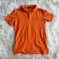 Orange Polo ralph Shirt With Blue Horse Embroidery Hitting Label 1
